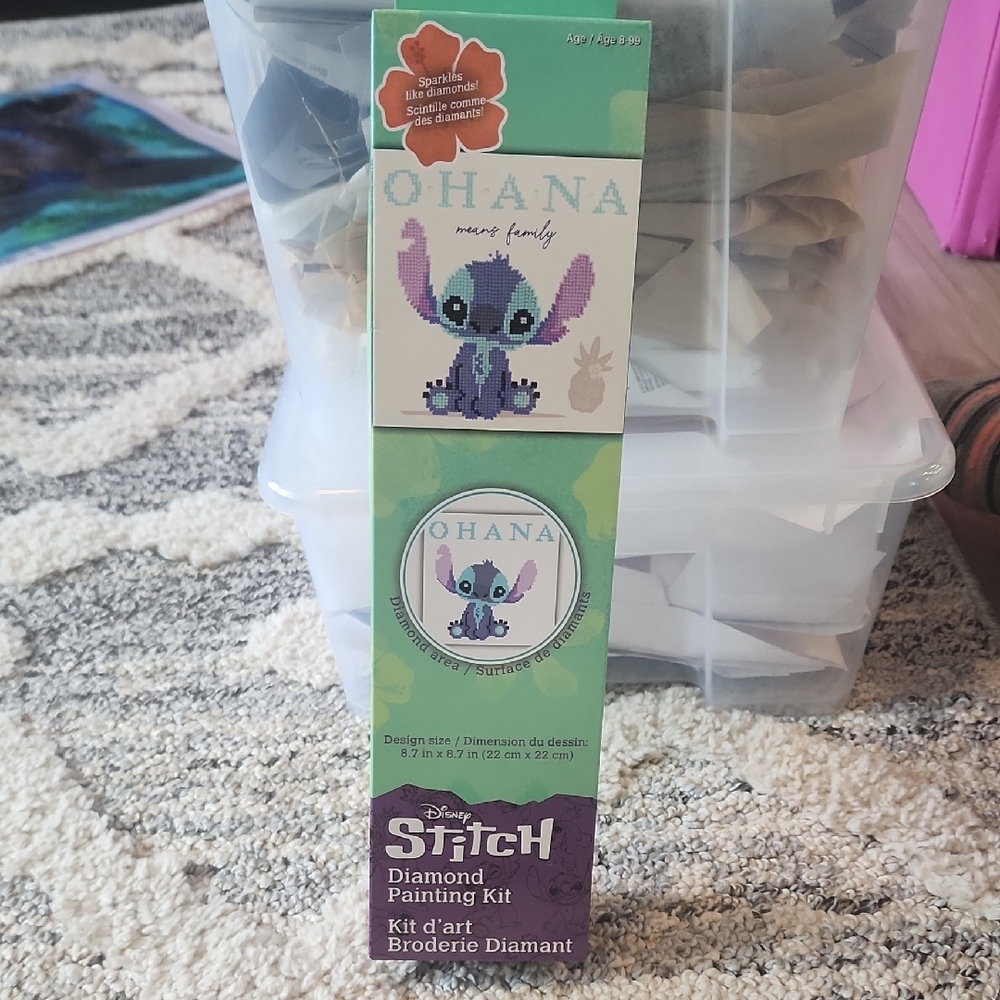 Disney Stitch Ohana Diamond Art Kit - Purple and Green